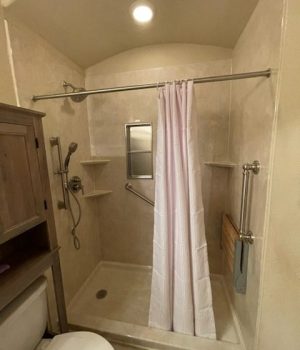 Accessible shower with safety features