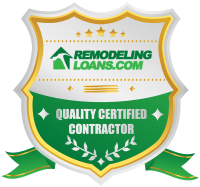 A shield with Remodeling Loans logo and text "Quality Certified Contractor".